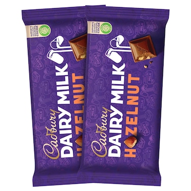 Cadbury Dairy Milk Hazelnut Chocolate Bar Special Offer, 212g Pack of 2