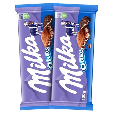 Milka Oreo Chocolate Bar Special Offer, 100g Pack of 2