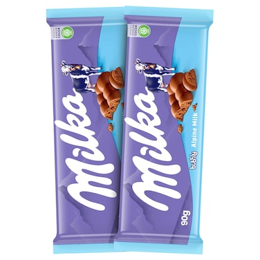 Milka Bubbly Chocolate Bar Special Offer, 90g Pack of 2