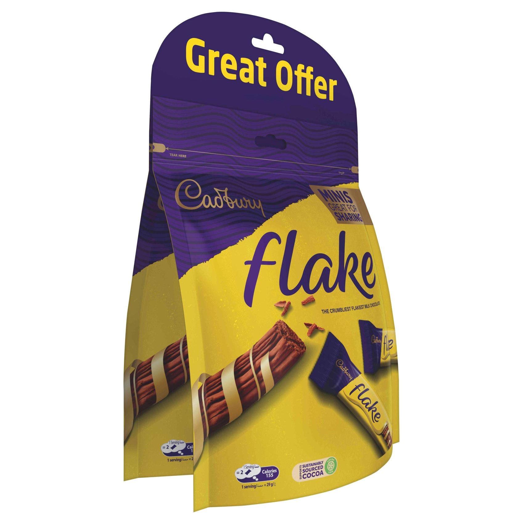 Buy Cadbury Flake Milk Chocolate Minis Sharing Pack Special Offer, 145g ...