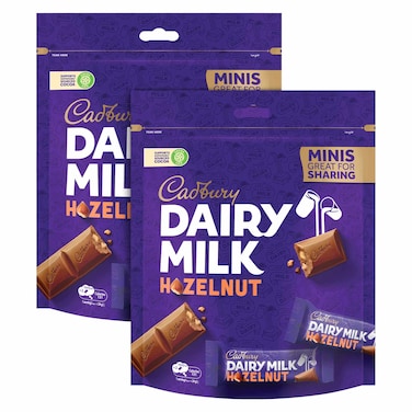 كادبوري ديري ميلك مينيز لوح شوكولاته بالبندق، 156 غرام، حزمة من 2