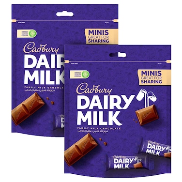 Cadbury Dairy Milk Plain Milk Chocolate Sharing Pack Special Offer, 156g Pack of 2