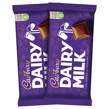 Cadbury Dairy Milk Plain Chocolate Bar Special Offer, 212g Pack of 2