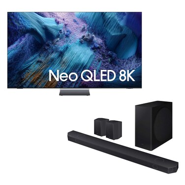 Samsung 85-Inch 8K Ultra HD, Smart Neo QLED TV, QA85QN990FUXZN,Black with Samsung Q930D Soundbar