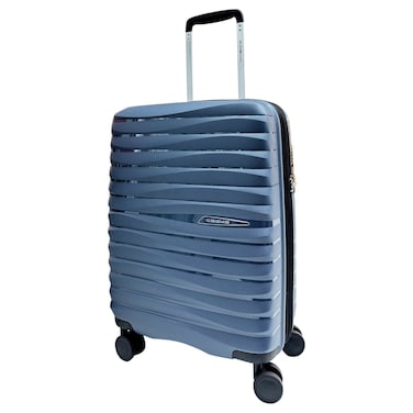 Cosmo Wave 8 Wheel Luggage Hard Trolley, Cabin, Navy Blue, 50cm