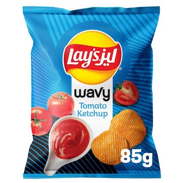 Lay&rsquo;s Wavy Potato Chips Tomato Ketchup 85g