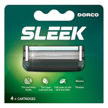 Dorco Sleek Multiflex Razor Cartridges 4 Cartridges