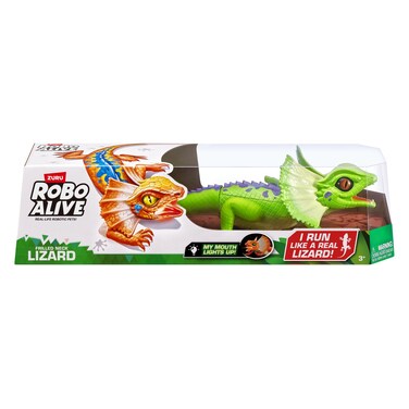 زورو روبو ألايف حيوانات آلية، السلسلة 3، سحلية برقبة مهدبة، 3 سنوات فأكثر