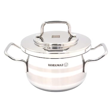 Korkmaz Astra 2, Stainless Steel Casserole, Silver, 20x11.5cm, 3.3L