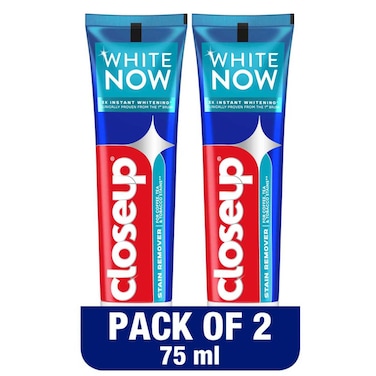 Closeup White Now  Toothpaste, Stain Remover, 75ml Pack of 2