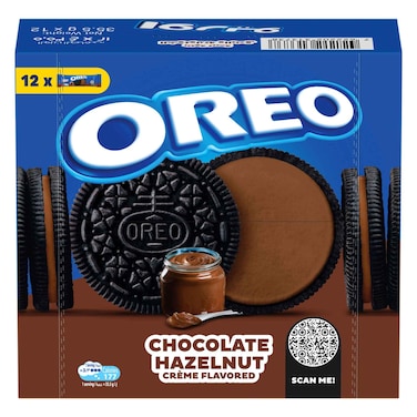 Oreo Chocolate Hazelnut Creme Flavoured Sandwich Biscuits, 35.5g Pack of 12