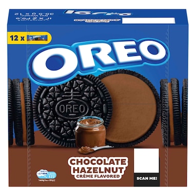 OREO Chocolate Hazelnut Cookies Sandwich Biscuits, 35.5g Pack of 12