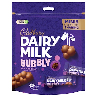 Cadbury Dairy Milk Bubbly Mini Milk Chocolate Sharing Pack, 156g