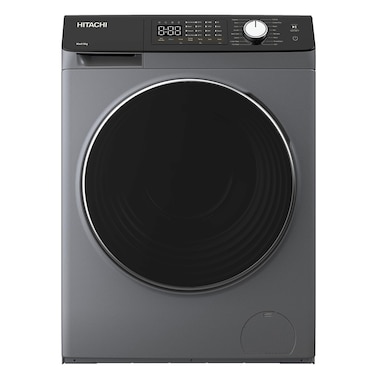 Hitachi 9.5KG Front Load Washing Machine, 1200 RPM, Inverter Motor, 16 Program,  Fully Automatic Washer, Grey, BD-9504HVOS