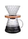 drea V60 Pour Over Coffee Maker Set, 600ml Coffee Server Pot with Glass Drip Filter Elegant Coffee Dripper Glass Carafe