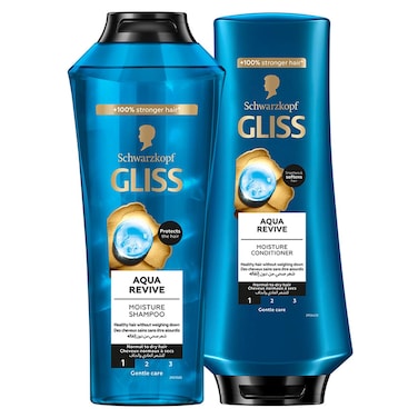 Gliss Aqua Revive Moisture Shampoo and Conditioner, 400ml+360ml