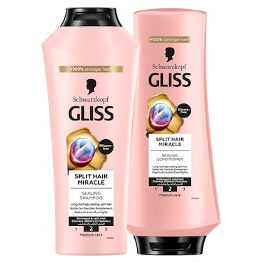 Gliss Split Hair Miracle Sealing Shampoo and Conditioner, 400ml+360ml