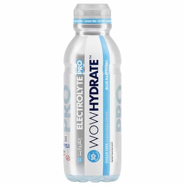 WOW Hydrate Pro Blue Raspberry Electrolyte Sugar Free Flavoured Drink, 500ml