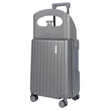 Cosmo Trekker Luggage Hard Trolley, Cabin, Silver Grey, 50cm