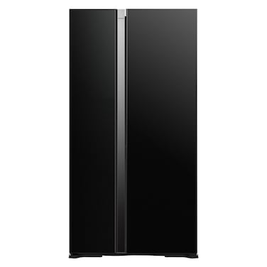 Hitachi 700L Gross Side by Side 2 Door Refrigerator No Frost, RS700PUK04GBK,10 Year Warranty on Inverter Compressor, Glass Black