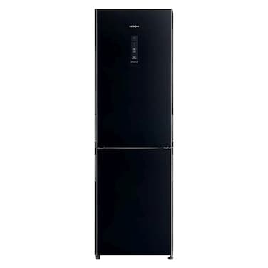 Hitachi 410L Gross, Net 330L, Bottom Mount Double Door Refrigerator, 10 Year Warranty on Inverter Compressor, 2 Doors Fridge, Glass Black-RBG410PUK6X4GBK