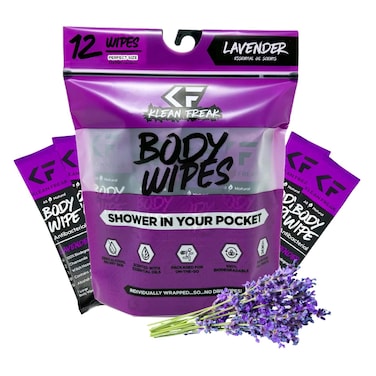 Klean Freak Body Wipes, Lavender, 11x11 inch