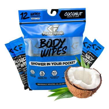 Klean Freak Body Wipes, Coconut, 11x11 inch