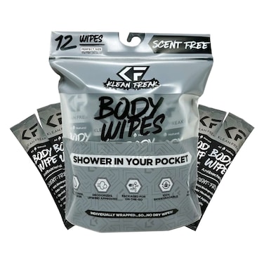 Klean Freak Body Wipes, Scent Free, 11x11 inch