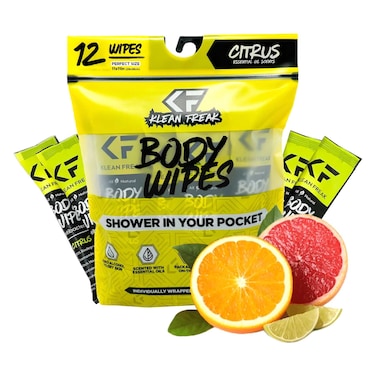 Klean Freak Body Wipes, Citrus, 11x11 inch