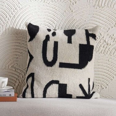 Home Olef Down Alternative Filled Cushion 50x50cm - Black