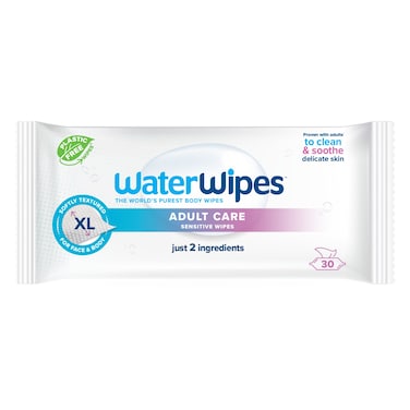 WaterWipes Adult Care Sensitive Body Wipes 30 Wipes