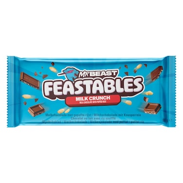 Mr Beast Feastables Milk Crunch Milk Chocolate with Puffed Rice, 60g