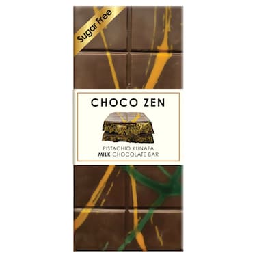 Choco Zen Sugar Free Pistachio Kunafa Milk Chocolate Bar, 190g