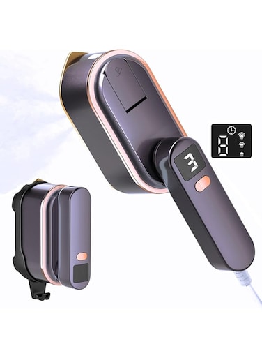 BIGTHREE Travel Clothes Steamer, Portable Iron, 2 in-1 Powerful Steam Clothing Wrinkles Remover for Garments, 3 Steam Levels Output,10S Fast Heat-up, LCD Screen Iron for Travel, Home, Office