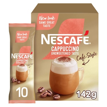 نسكافيه غولد كابتشينو مزيج قهوة غير محلاة 10 أكياس 14.2 غرام