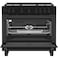 Beko 90x60cm Free Standing Gas Cooker, Full Safety,5 High Efficiency Gas Burner(1 Wok),Cast Iron Pan Support, Conventional Fan Oven,BGGR11127GBA(Black)