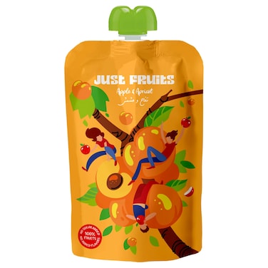 Just Fruits Apple with Apricot Puree, 110g