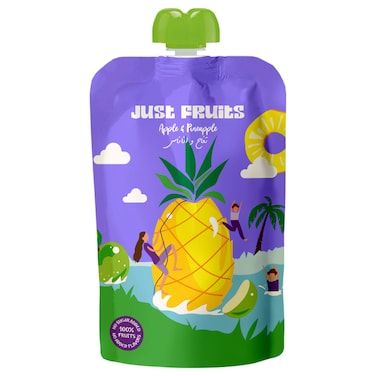 Just Fruits Apple with Pineapple Puree, 110g