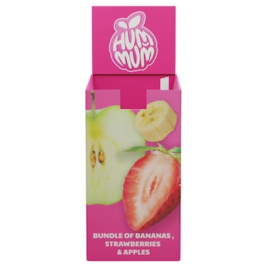 Hum Mum Bananas, Strawberries and Apples Baby Puree, 6 Months+, 100g Pack of 5
