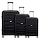 VIP Trekk Luggage Hard Trolley Set, Black, 3 PCS
