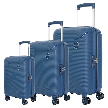 American Tourister Maxplus Double Wheels Luggage Hard Trolley Set, Navy, 3 PCS