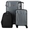 وينغر رايون طقم سفر مكون من حقيبة صلبة بعجلات مع حقيبة ظهر وحقيبة مدمجة، لون رمادي، 3 قطع