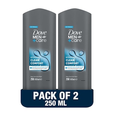Dove Men+Care Hydrating Cleanser,  Clean Comfort, 250ml x 2