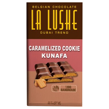 La Lushe Caramelized Cookie Kunafa Milk Chocolate, 80g