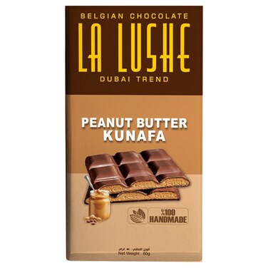 La Lushe Peanut Butter Kunafa Milk Chocolate, 80g