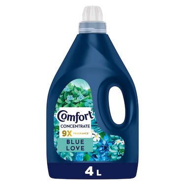Comfort Concentrate Fabric Softener, Blue Love, 9x fragrance, 4L