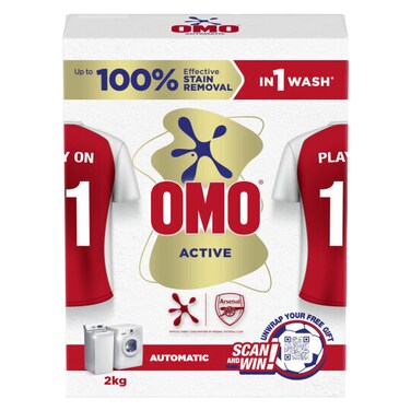 Omo Active Arsenal Detergent Powder for Automatic Washing Machine, 2kg