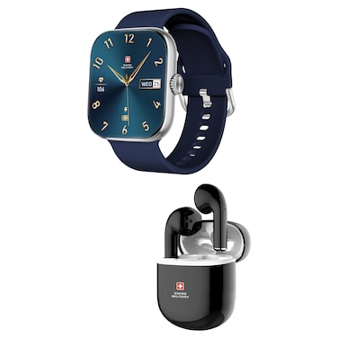 Swiss Military Alps 4 Smartwatch, Bluetooth, IP68 Water Resistance, Blue