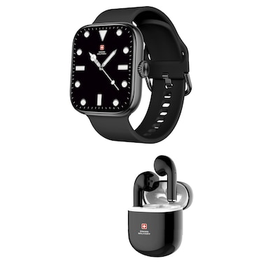 Swiss Military Alps 4 Smartwatch, Bluetooth, IP68 Water Resistance, Black