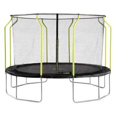 Plum Fun Spring Safe Trampoline with Safety Net, Yellow and Black, 12ft